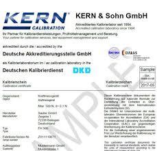 962-250 DAkkS Calibration Certificate for E1 Class 1mg - 500mg Box Set only - Inscale Scales